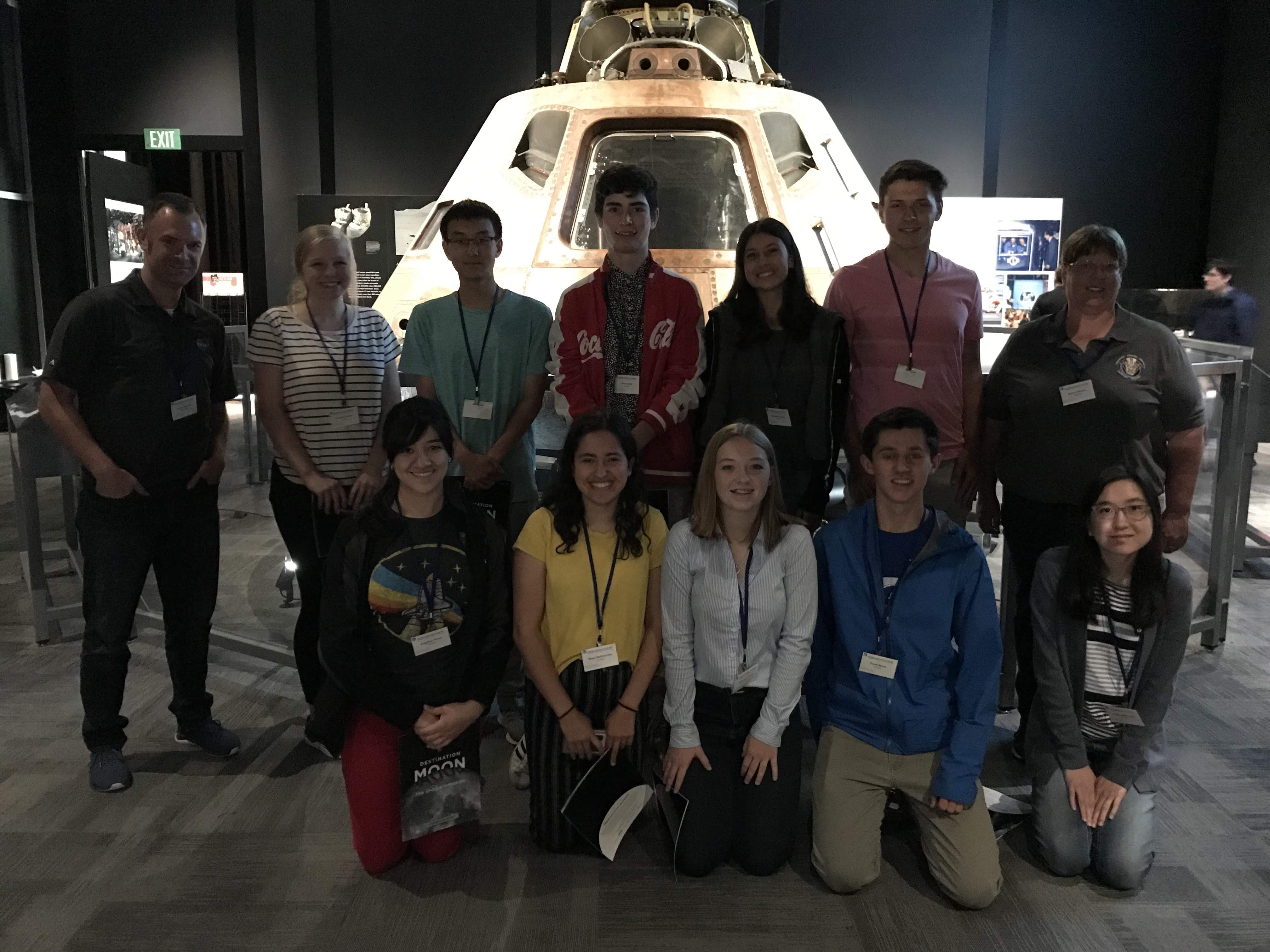 A photo of me with my team at the Museum of Flight